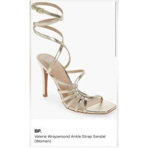 BP Valerie Wraparound Ankle Strap Sandal In Gold/Sz. 5M